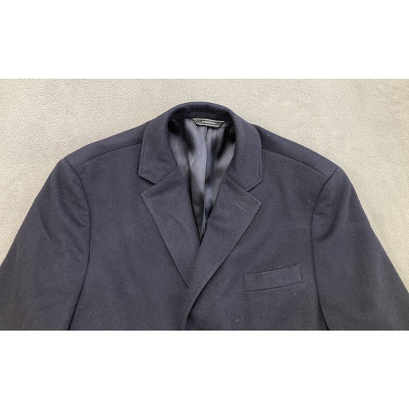 LORO PIANA Storm System Coat Jacket Button Up Wool 46 R Navy Blue 2XL - Picture 2 of 12
